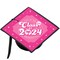 Big Dot of Happiness Let's Go Graduate - 2024 Hot Pink Graduation Cap Decorations Kit - Grad Cap Cover
